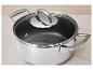 Roestvrijstalen kookpan met glazen deksel en metalen handvat