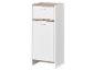 Witte kast met twee laden en een groot compartiment.