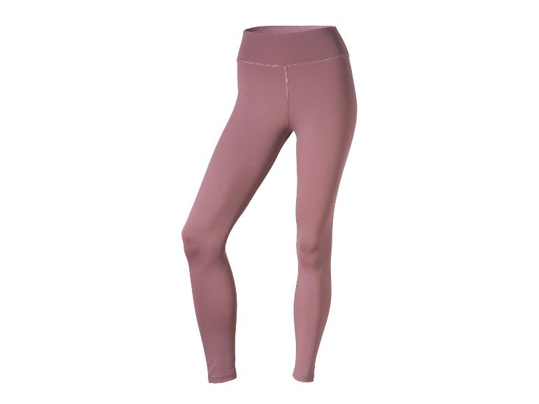 Une paire de leggings de sport unis mauve à taille haute.