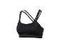 Soutien-gorge de sport noir avec plusieurs bretelles croisées dans le dos.