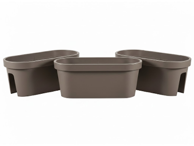 PARKSIDE® Jardinières de balcon, 60 cm, 3 pièces, brun