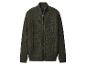 Cardigan zippé en maille vert foncé pour homme avec motif torsadé
