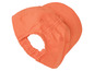 Une casquette de baseball orange avec une bande élastique.
