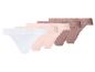 Zes kanten string slips voor dames in diverse nude tinten en wit.