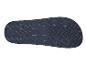 Onderkant van een donkerblauwe slipper met een gestructureerd zoolpatroon.