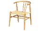 Chaise en bois avec une assise en corde tressée