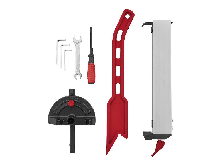 Un ensemble d'outils pour fixer des pièces de travail, comprenant un guide d'angle réglable, un guide droit et un jeu de tournevis.