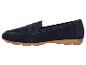 Mocassins en daim bleu foncé avec semelle marron
