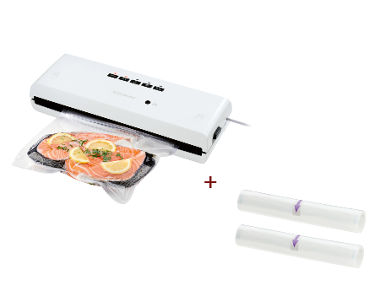 SILVERCREST® Machine sous vide blanche + 2 rouleaux de film larges