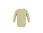 Beige baby romper met lange mouwen, achteraanzicht.