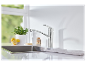 Grohe keukenkraan met roestvrijstalen spoelbak.