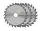 Quatre lames de scie circulaire pour bois, 24 dents, diamètre 100 mm, certifiées EN 847-1.