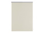 Un store enrouleur beige avec un coffre en aluminium.