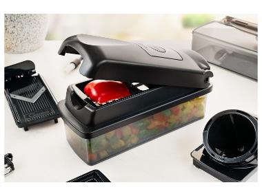 Genius Nicer Dicer Smart groentesnijder, 5-delig, uiensnijder, snijden, dobbelstenen, schaven, pennen, mandoline multisnijder, groenteschaaf, fruitsnijder, rood