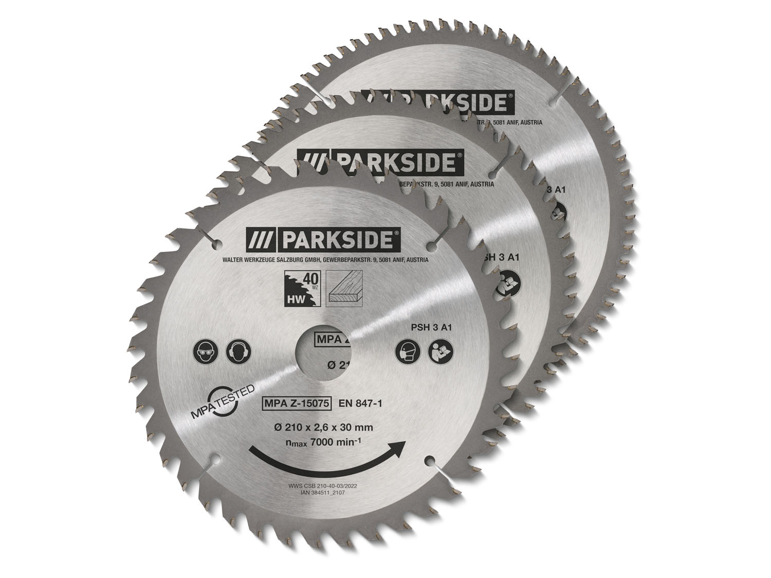 PARKSIDE® Lames de scie circulaire 210 x 2,6 x 30 mm