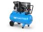 Blauwe Güde compressor op wielen.