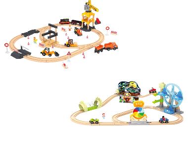 LUPILU® Houten pretpark of spoorweg, 32- of 59-delig
