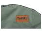 Un sac à dos Tambu vert avec le texte 'connect to nature'.