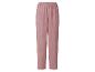 Roze lange broek van katoenen mousseline met elastische tailleband.