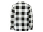 Une chemise en polaire à carreaux blanc et noir.