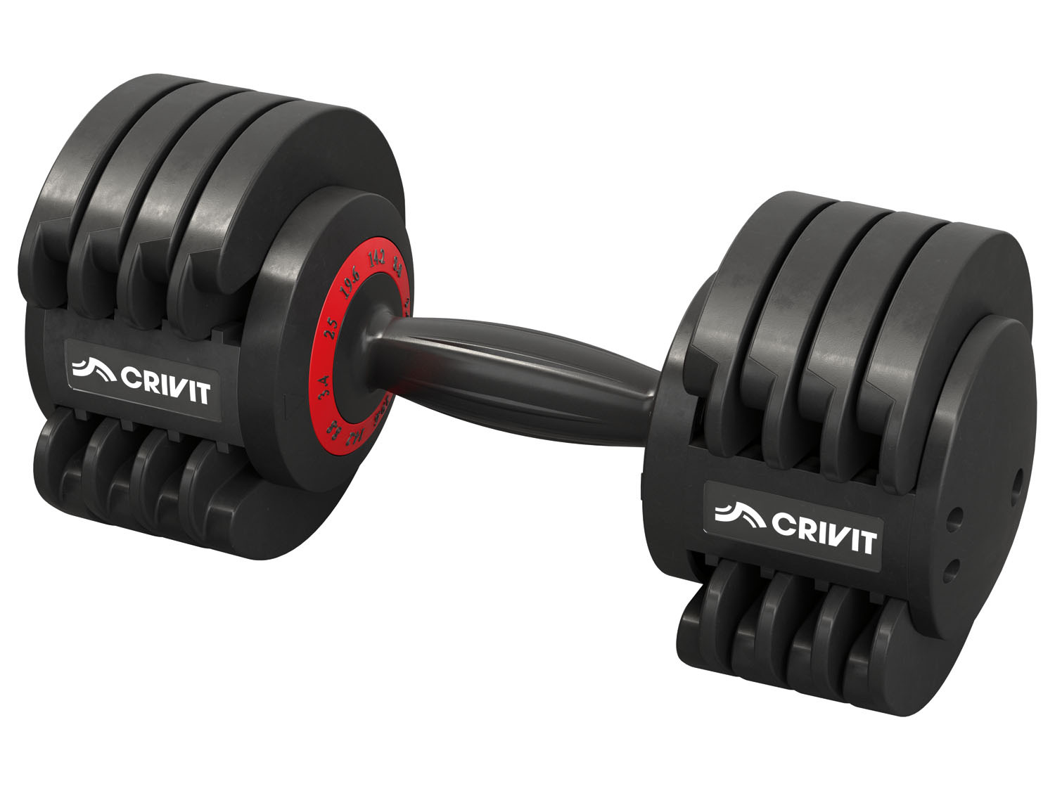 CRIVIT Ensemble d'haltères, réglables, 25 kg