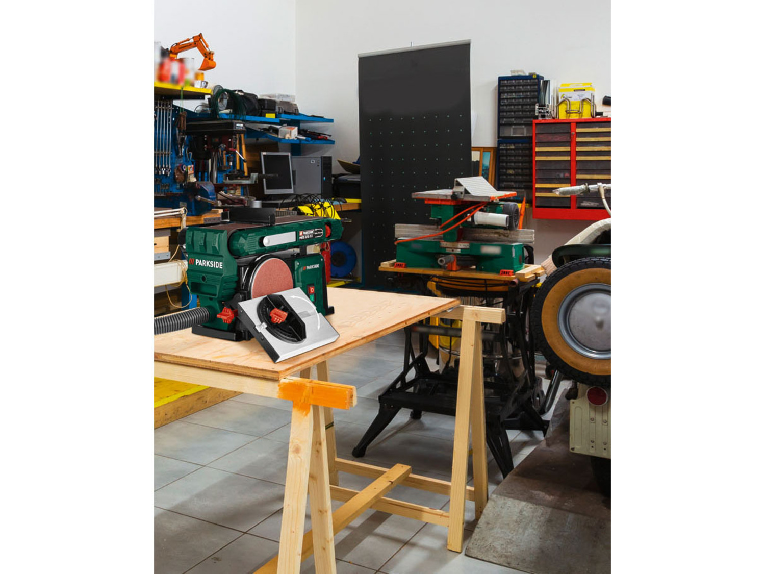 PARKSIDE® Pásová a talířová bruska PBTS 370 B3