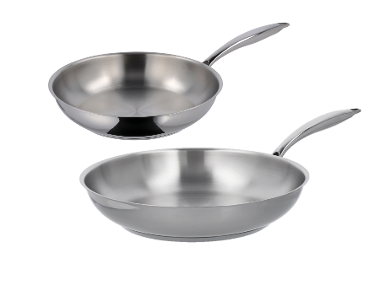 SILVERCREST® Ensemble de 2 poêles en acier inoxydable, Ø 24 cm et Ø 28 cm
