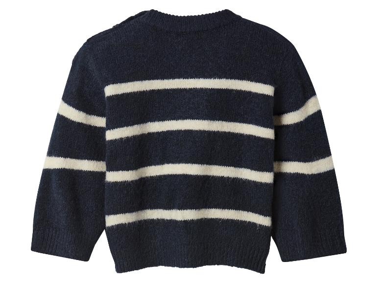 Pull rayé bleu marine avec des rayures blanches