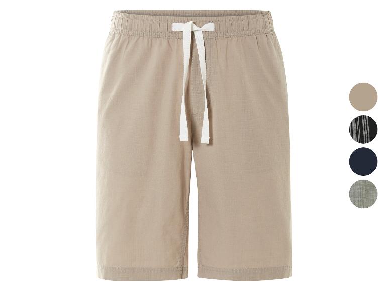 Shorts en tissu beige, plusieurs coloris disponibles.
