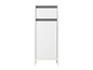 Armoire blanche avec deux tiroirs et une porte.