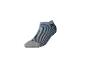 Chaussette courte rayée dans des tons bleus et gris.