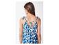 Blauw zomertop en -jurk met dierenprint.