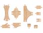 Houten speelgoedtreinrails en accessoires