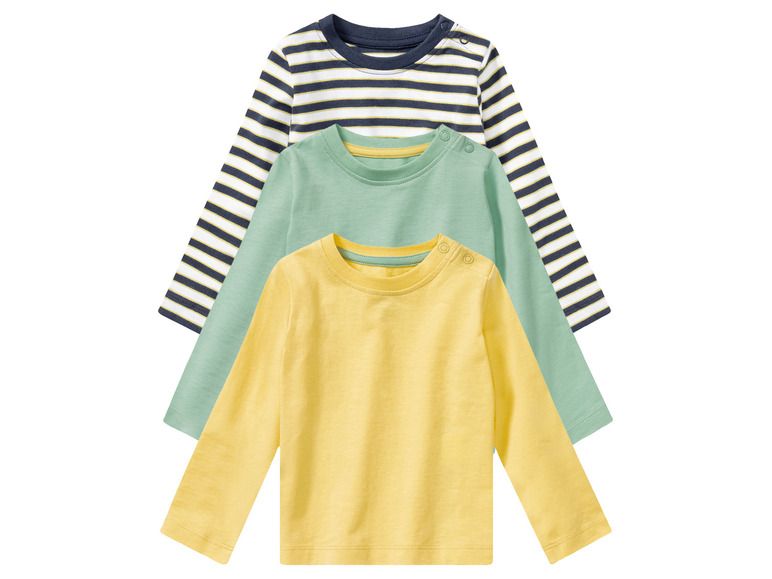 Ga naar volledige schermweergave: lupilu® Set van 3 biokatoenen T-shirts met lange mouwen - afbeelding 2