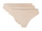 Driepak naadloze damesonderbroeken in beige