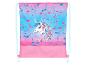 Sac à cordon rose avec licorne et étoiles.