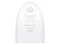 Witte digitale thermometer met knop en designaccenten.