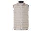 Een beige gewatteerd vest met rits