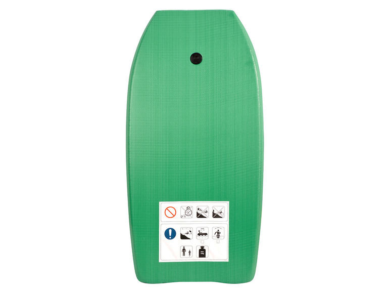 Een groene bodyboard voor golfsurfen.