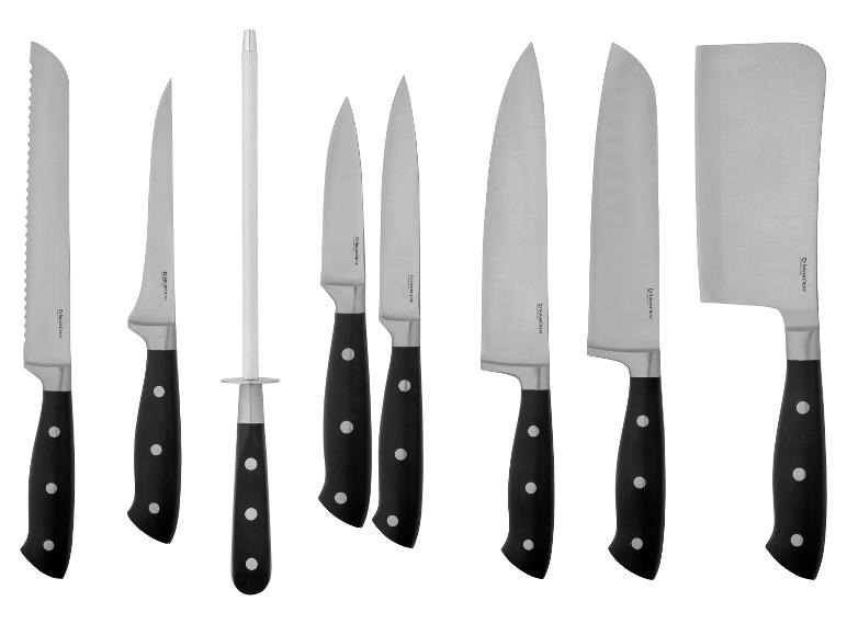 Silvercrest messen: broodmes, koksmes, utility messen, messenslijper.