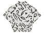 Kort shirt met abstract zwart-wit patroon.