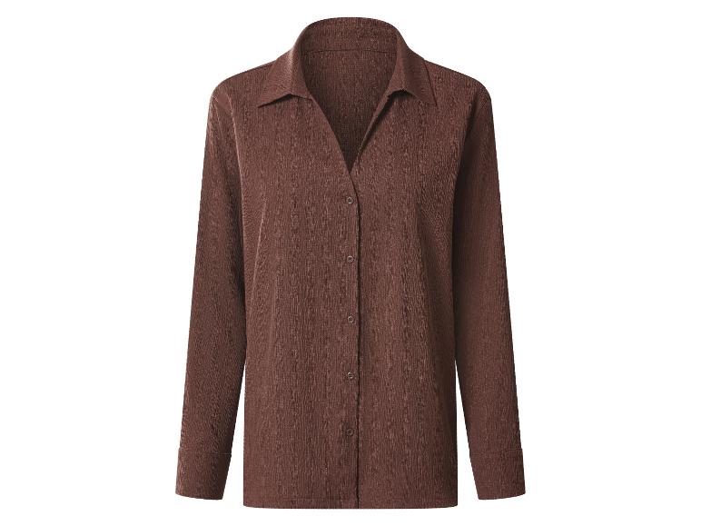 Chemise marron à manches longues boutonnée pour femme