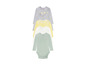 Set van vier baby rompers met lange mouwen, waaronder een met 'Love' print.
