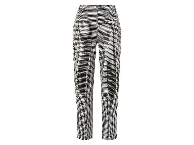 Pantalon à motif pied-de-poule noir et blanc.