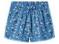 Blauwe pyjamashorts met cartoonfiguurprint en maan- en sterrenmotieven.