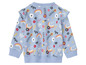 Pull pour bébé avec un motif de fleurs, d'arcs-en-ciel et d'oiseaux.