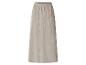 Beige lange rok met elastische tailleband en getextureerd materiaal