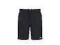Short de sport noir avec bordure blanche et cordon de serrage à la taille.