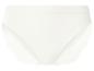 Culotte blanche pour femme avec bordure en dentelle délicate sur les côtés.
