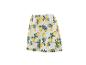 Witte shorts met een patroon van gele citroenen en blauwe bloemen.
